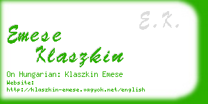 emese klaszkin business card